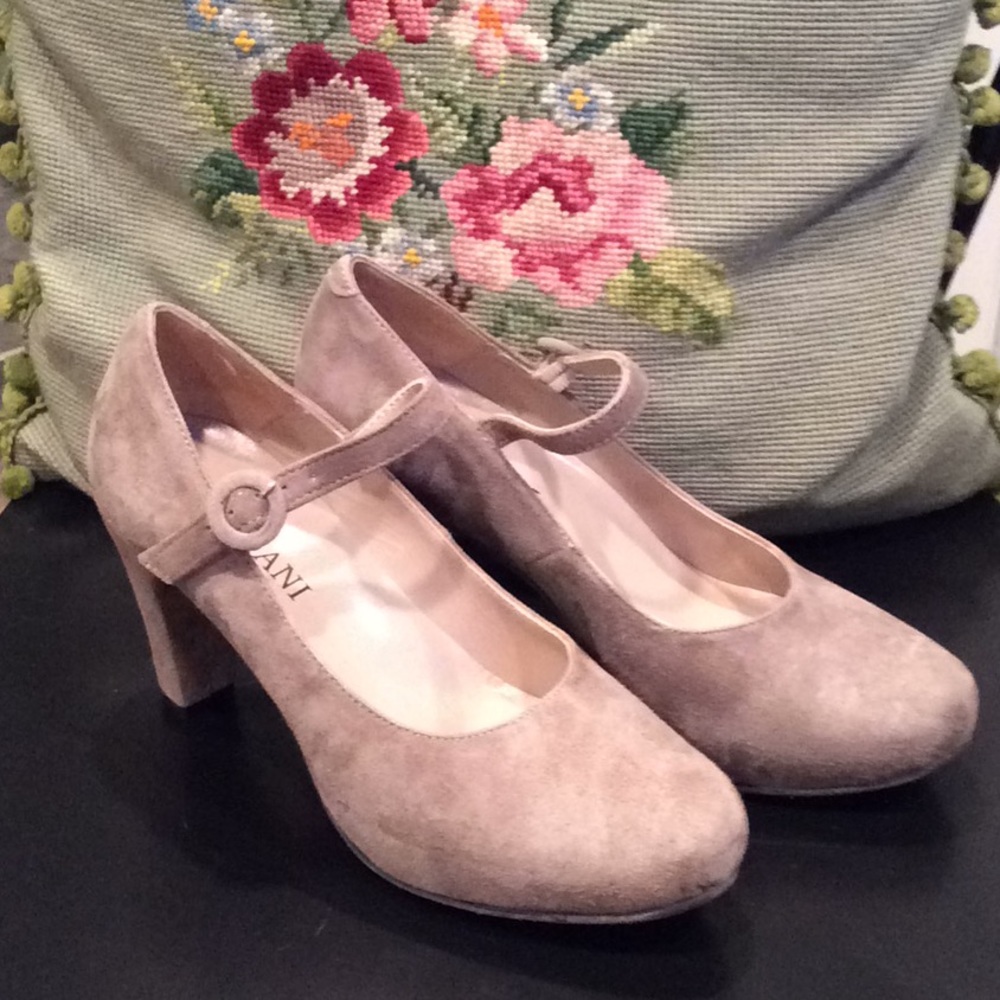 Brand new taupe suede Mary Jane